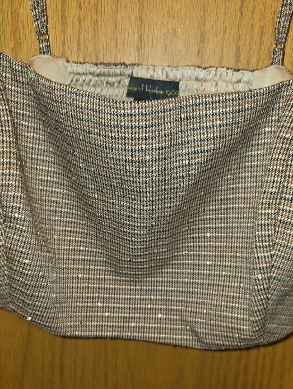 House of Harlow 1960 Brown Tweed Crop Top - Picture 3 of 5